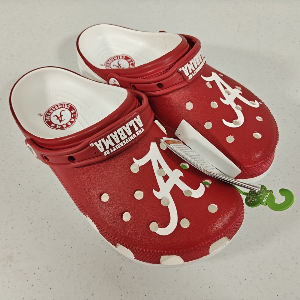 Crocs Classic Clog Alabama Crimson Tide Roll Tide Red Men's 8 Women's 10 NEW